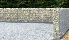 Steinwand / Sichtschutz / Lärmschutz Zaun mit Steinen 